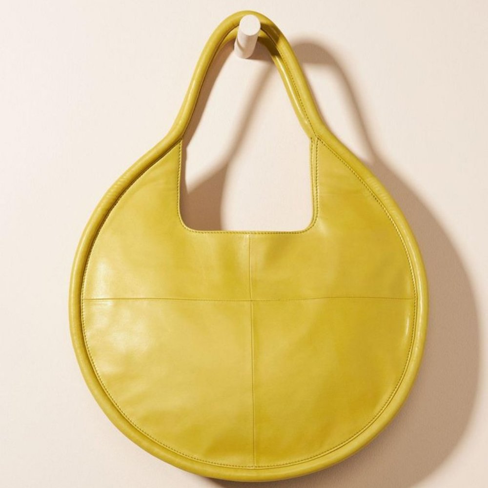 Anthropologie Julien Leather Tote Bag (light yellow)